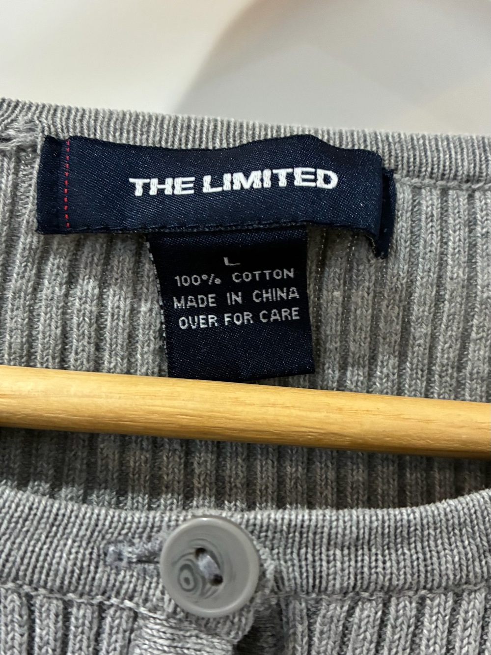 The Limited Light Gray Ribbed Button-Up Cardigan - Picture 3 of 4